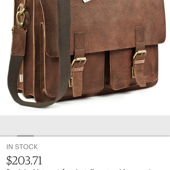 NWT and dust bag- and box men or woman’s leather bag - Picture 4 of 6